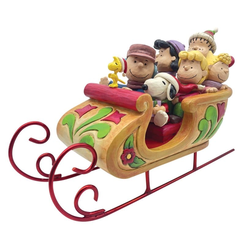 A Sleigh Ride to Remember (Snoopy and Friends in Sleigh) Figurine Peanuts By Jim Shore 6018692