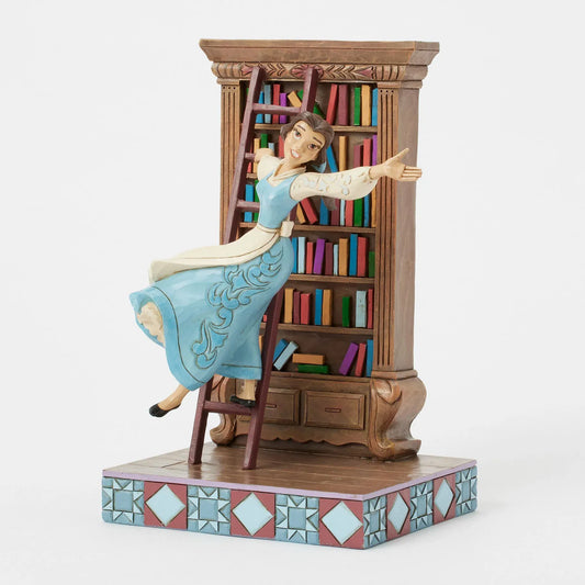 A World of Books (Belle on Bookcase) Figurine - Disney Traditions By Jim Shore A World of Books (Belle on Bookcase) Figurine - Disney Traditions By Jim Shore