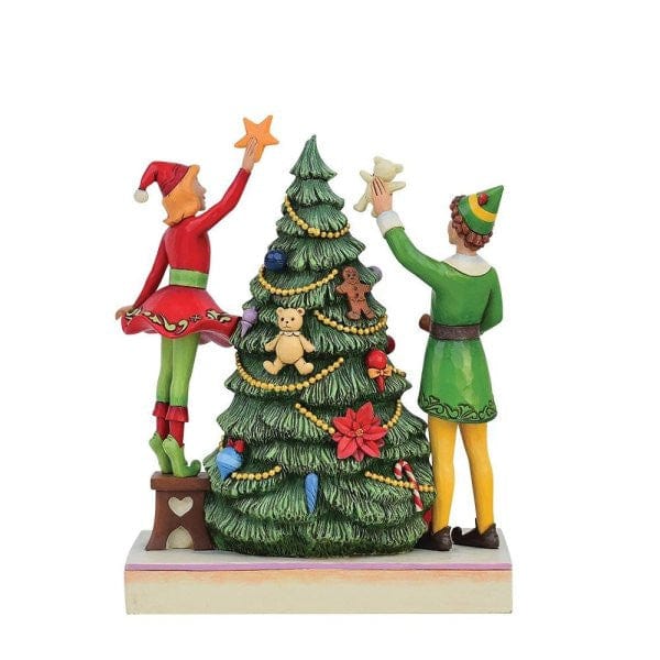 Buddy Elf and Jovie Treat Every Day like Christmas (Decorating the tree) Figurine By Jim Shore 6013939