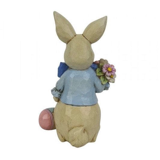 Bunny with Bow and Flowers Mini Figurine By Jim Shore 6010277 Bunny with Bow and Flowers Mini Figurine By Jim Shore 6010277