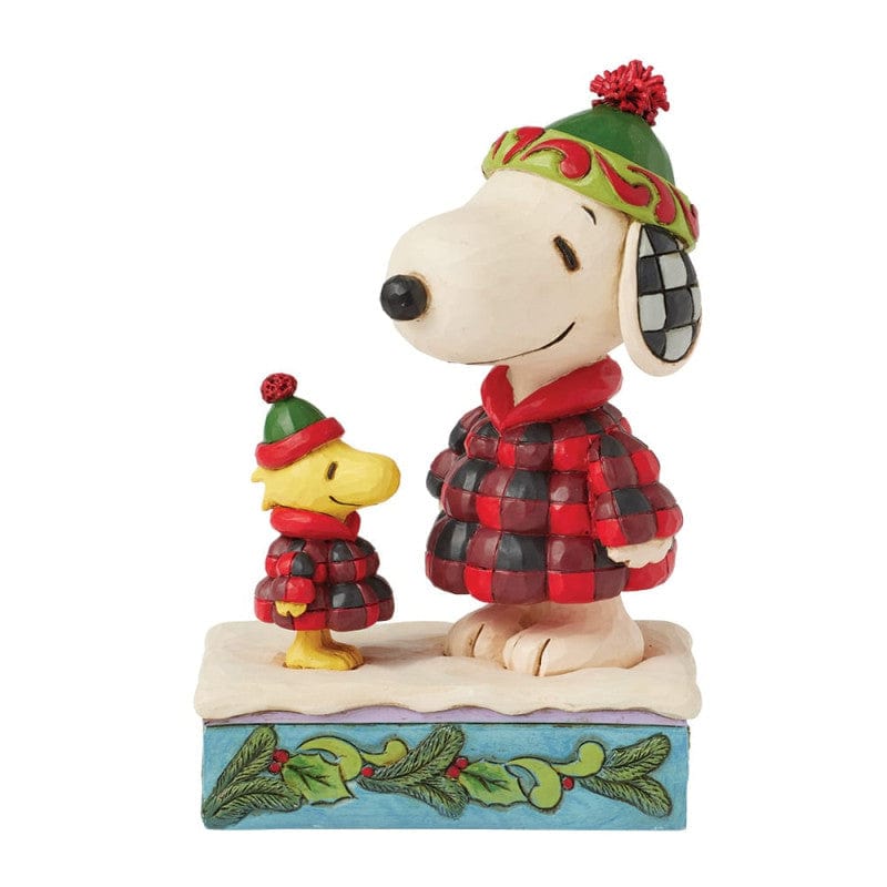 Cozy Companions (Snoopy & Woodstock in Plaid Puffer Jackets) Peanuts By Jim Shore Figurine 6017234