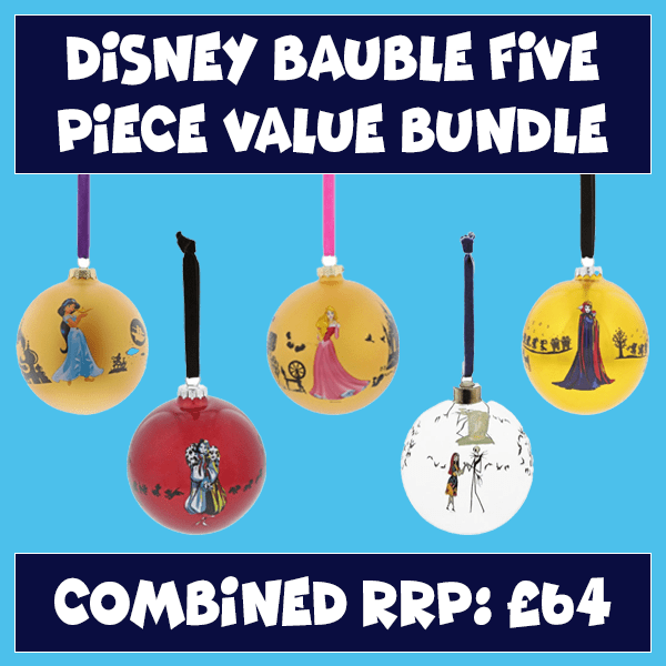 Disney Christmas Hanging Bauble Value Bundle - Set of 5