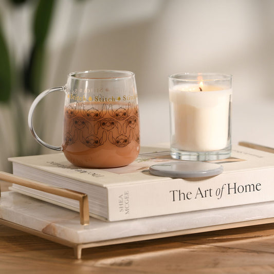 Disney Classic Collectable Glass Mug With Lid - Stitch Lilo & Stitch