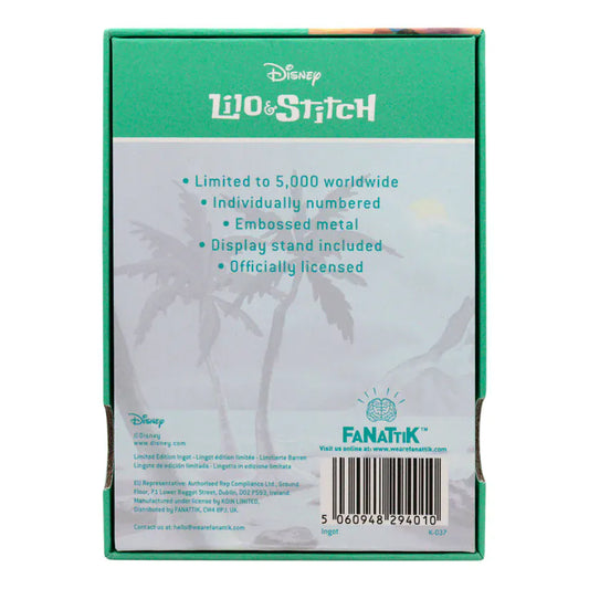 Disney Limited Edition Lilo & Stitch Collectable Ingot Disney Limited Edition Lilo & Stitch Collectable Ingot