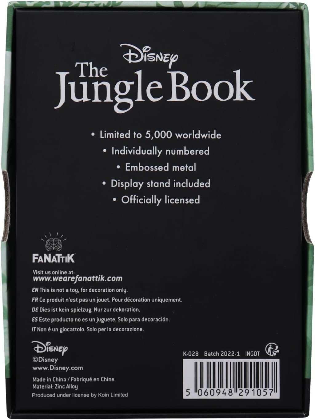 Disney Limited Edition The Jungle Book Collectable Ingot