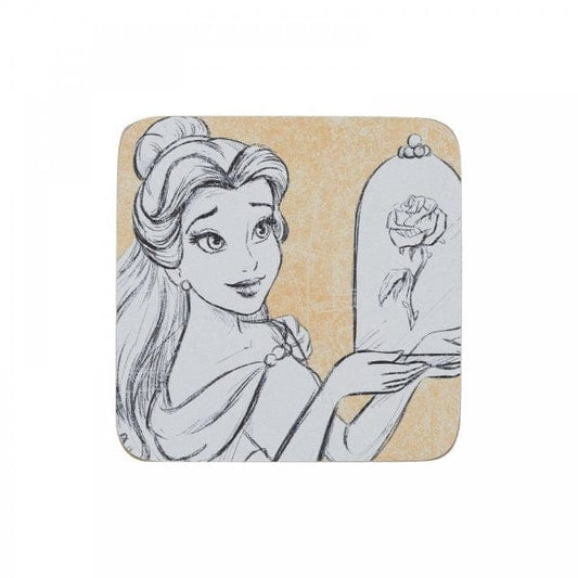 Disney Love Blooms Belle Coaster Set of 4 A31837 Disney Love Blooms Belle Coaster Set of 4 A31837