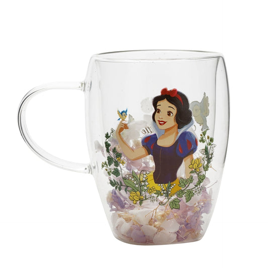 Disney Pastel Princess Floral Decorative Glass Mug - Snow White Disney Pastel Princess Floral Decorative Glass Mug - Snow White