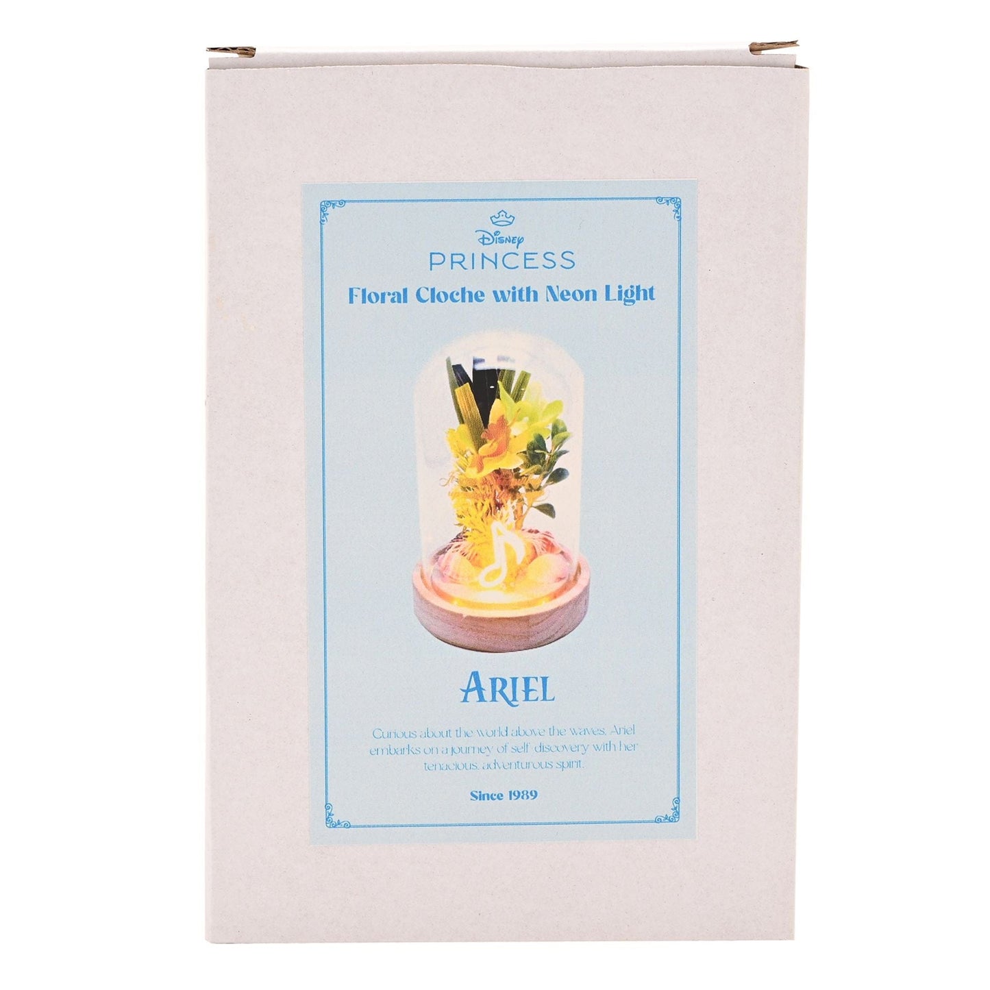 Disney Pastel Princess Florals In A Cloche With Neon Light - Ariel The Little Mermaid