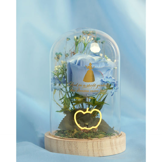 Disney Pastel Princess Florals In A Cloche With Neon Light - Cinderella