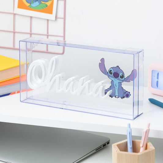 Disney Stitch Ohana LED Neon Light By Paladone Disney Stitch Ohana LED Neon Light By Paladone