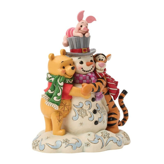 Disney Traditions A Chilly Creation (Pooh and Friends Hugging Snowman) Figurine by Jim Shore Disney Traditions A Chilly Creation (Pooh and Friends Hugging Snowman) Figurine by Jim Shore