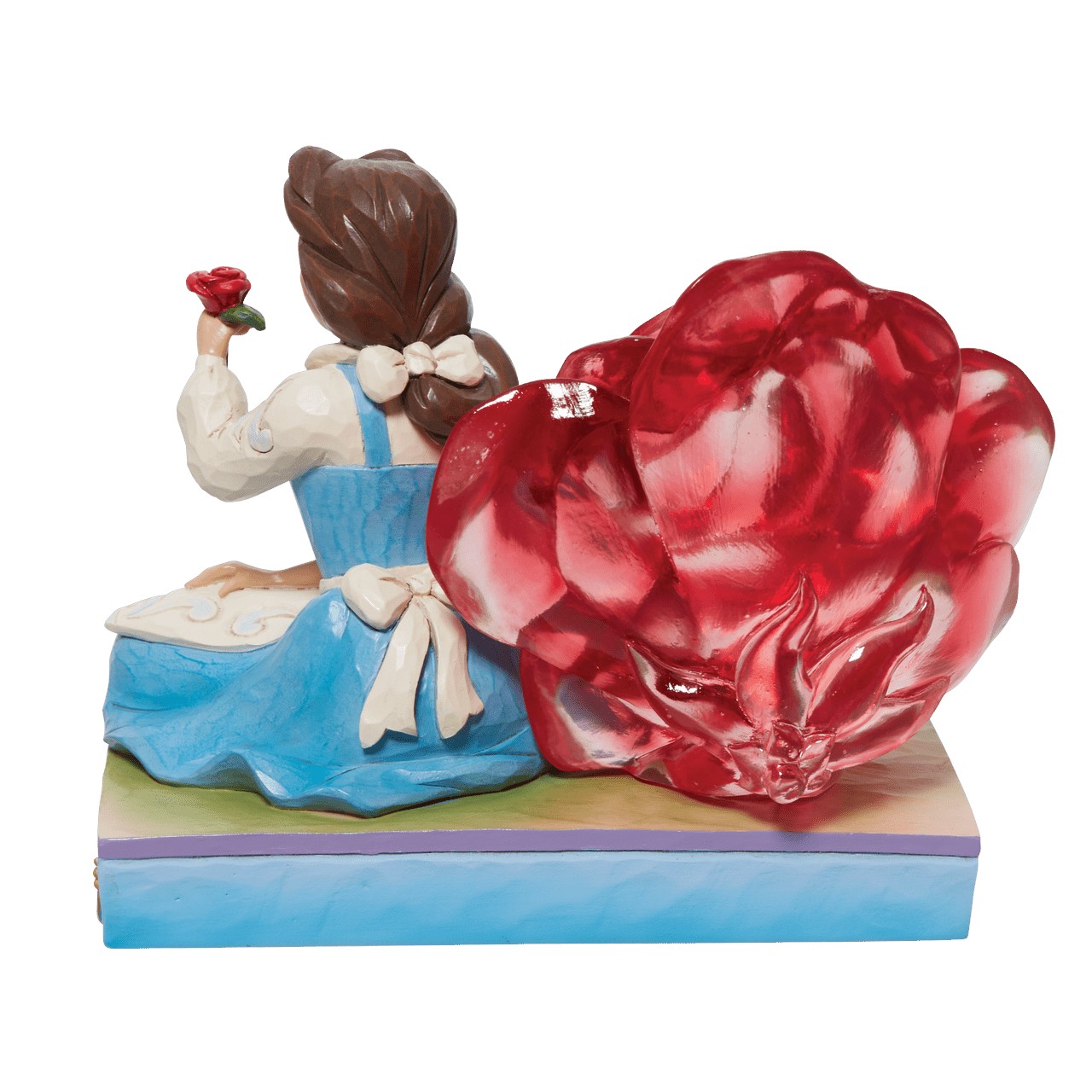 Disney Traditions Belle with Clear Resin Rose Figurine By Jim Shore 6011924