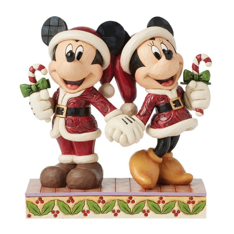 Disney Traditions Candy Cane Christmas (Mickey & Minnie With Candy Canes) Figurine By Jim Shore 6016882 Disney Traditions Candy Cane Christmas (Mickey & Minnie With Candy Canes) Figurine By Jim Shore 6016882