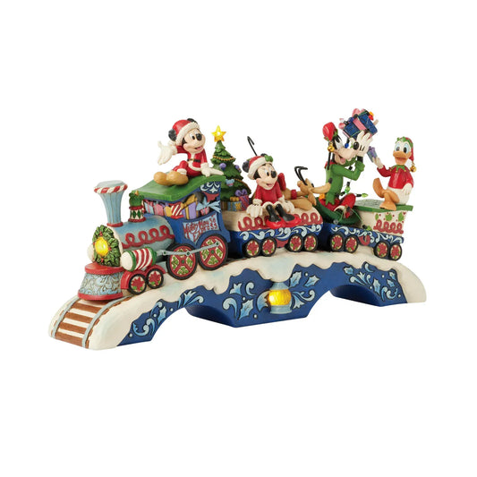 Disney Traditions Christmas Cheer On Track (Mickey & Friends LED Musical Train) Figurine By Jim Shore 6014996 Disney Traditions Christmas Cheer On Track (Mickey & Friends LED Musical Train) Figurine By Jim Shore 6014996