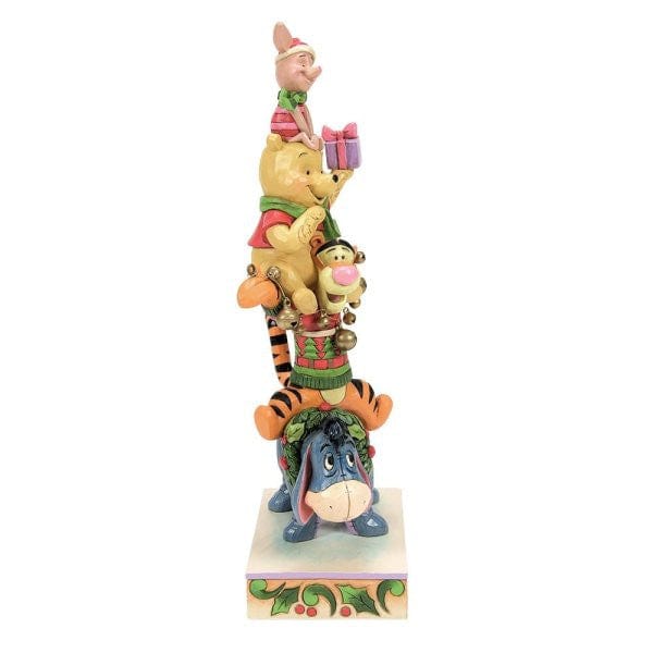 Disney Traditions Christmas Winnie the Pooh Stacked Figurine by Jim Shore 6015005 Disney Traditions Christmas Winnie the Pooh Stacked Figurine by Jim Shore 6015005
