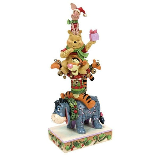 Disney Traditions Christmas Winnie the Pooh Stacked Figurine by Jim Shore 6015005 Disney Traditions Christmas Winnie the Pooh Stacked Figurine by Jim Shore 6015005