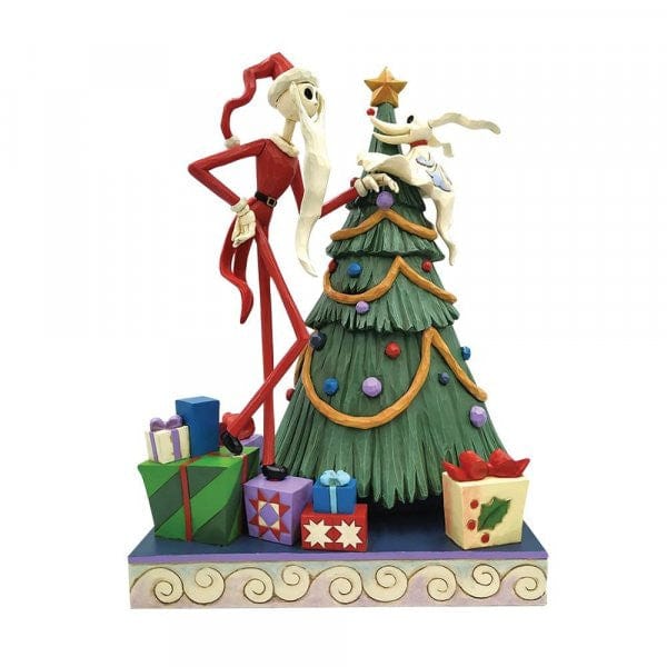 Disney Traditions Decking the Halls - Santa Jack with Zero by Tree Figurine 6008991