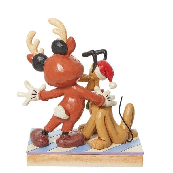 Disney Traditions Festive Friends Mickey & Pluto Christmas Figurine by Jim Shore 6013059