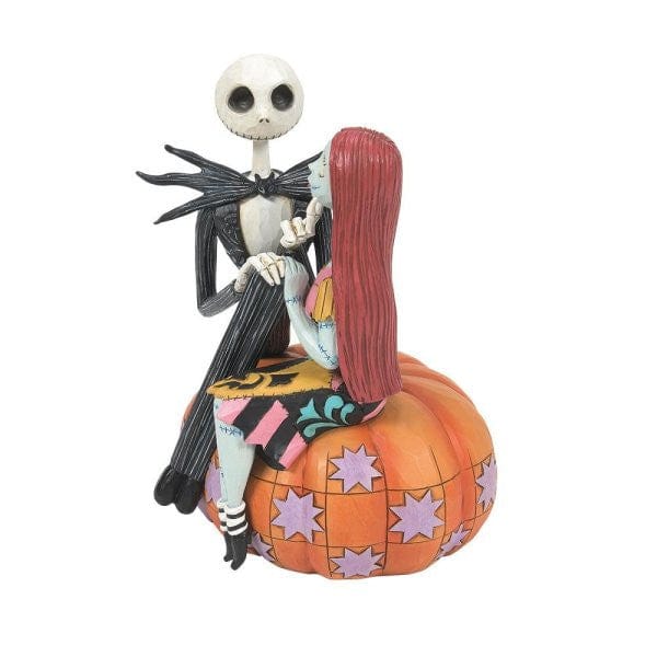 Disney Traditions Jack and Sally on a Pumpkin Figurine 6014358