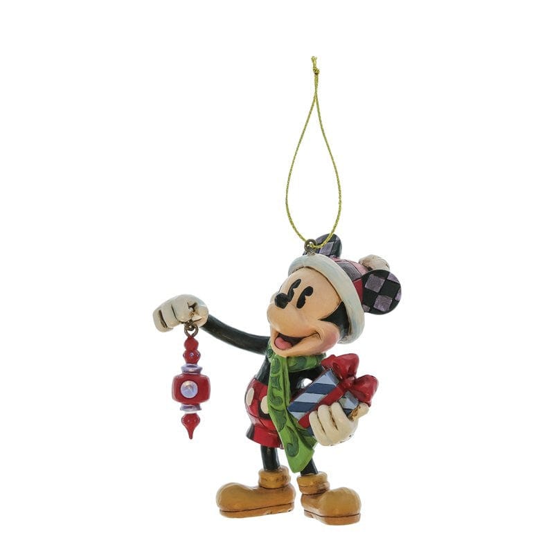 Disney Traditions Mickey Holding Christmas Gift Hanging Ornament By Jim Shore 6017546