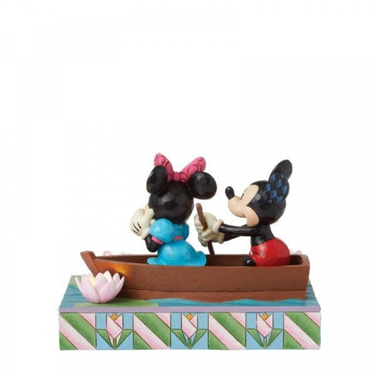 Disney Traditions Row-mance is in the Air (Mickey & Minnie in a Rowboat Light- Up Figurine) By Jim Shore 6016328 Disney Traditions Row-mance is in the Air (Mickey & Minnie in a Rowboat Light- Up Figurine) By Jim Shore 6016328