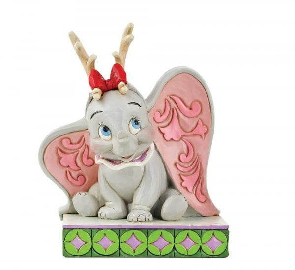 Disney Traditions Santa's Cheerful Helper - Flying Dumbo as a Reindeer Figurine 6008985