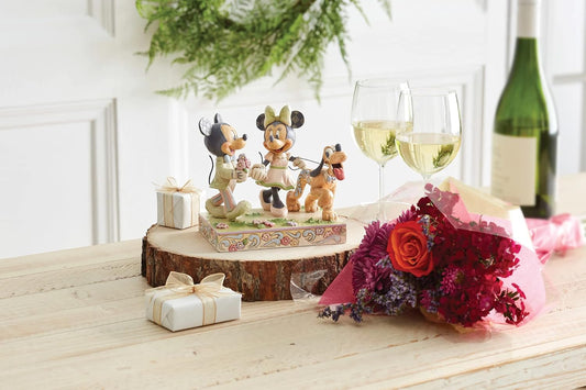 Disney Traditions Springtime Stroll Mickey, Minnie and Pluto Figurine By Jim Shore 6010101 Disney Traditions Springtime Stroll Mickey, Minnie and Pluto Figurine By Jim Shore 6010101