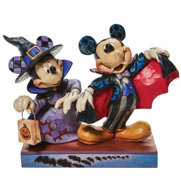 Disney Traditions Terrifying Trick-or-Treaters - Mickey and Minnie as a Vampire and a Witch figurine 6008989