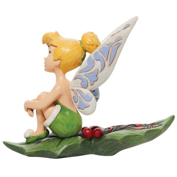 Disney Traditions Tinkerbell Sitting in Holly Figurine By Jim Shore 6010874