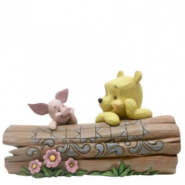 Disney Traditions Truncated Conversation - Pooh and Piglet on a Log Figurine 6005964