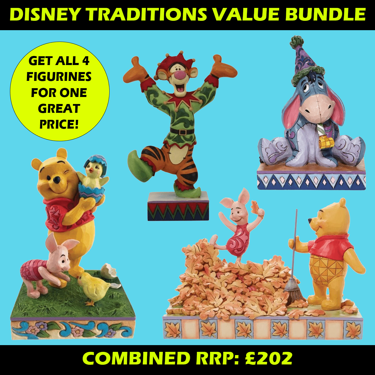 Disney Traditions Winnie The Pooh Value Bundle -Set of Figurines