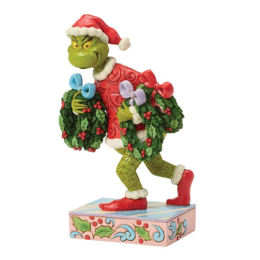 Grinch Stealing Wreaths Figurine By Jim Shore 6018963 Grinch Stealing Wreaths Figurine By Jim Shore 6018963