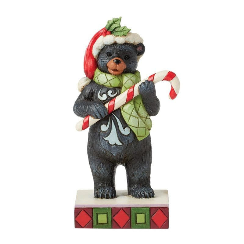 Heartwood Creek By Jim Shore Beary Merry Christmas (Lodge Black Bear with Candy Cane) Figurine 6017036