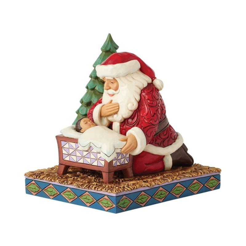 Heartwood Creek By Jim Shore Christmas Miracle (Santa Kneeling Over Baby Jesus) Figurine 6017009