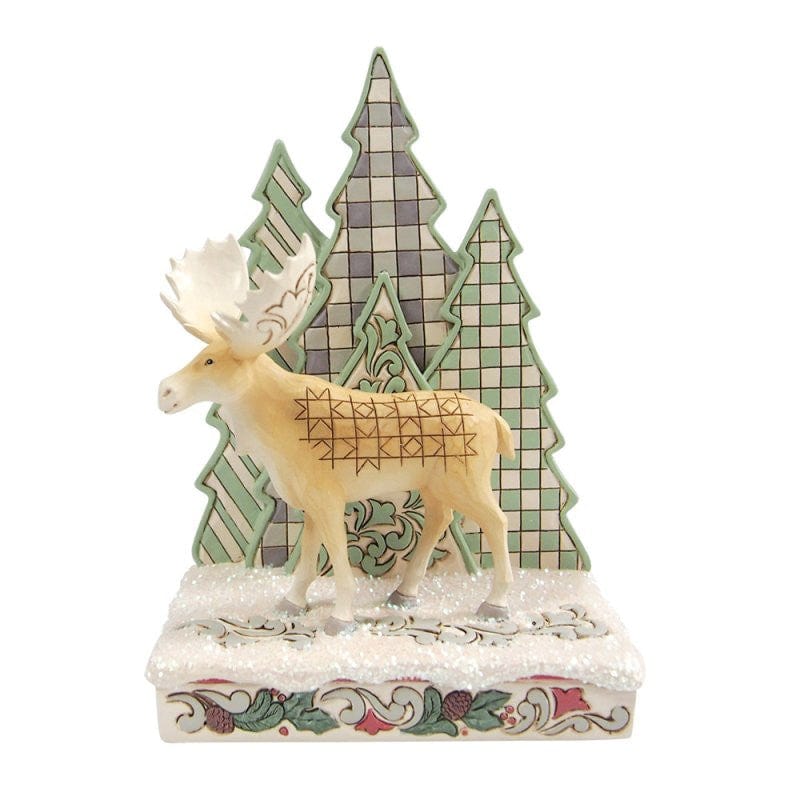 Heartwood Creek By Jim Shore Frozen Forest (White Woodland Moose With Layered Trees) Figurine 6017173
