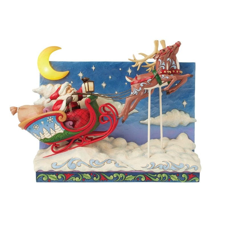 Heartwood Creek By Jim Shore St. Nicholas Is On His Way (Musical LED Santa Sleigh With Reindeer) Figurine 6017012