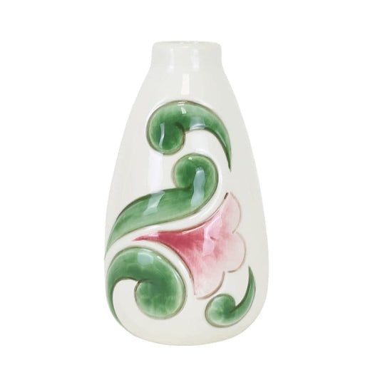 Heartwood Creek Cream Vase with Floral Motif By Jim Shore Heartwood Creek Cream Vase with Floral Motif By Jim Shore