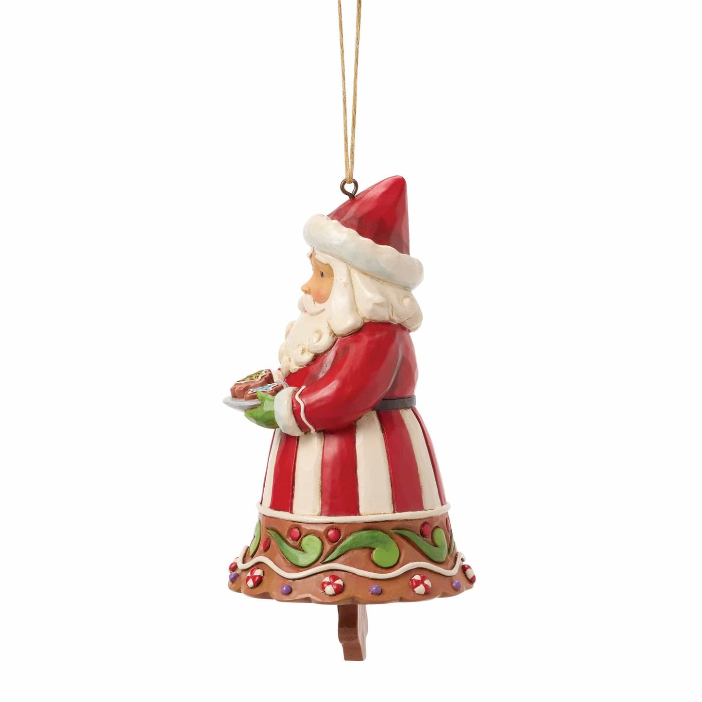 Heartwood Creek Gingerbread Santa Bell Hanging Ornament By Jim Shore