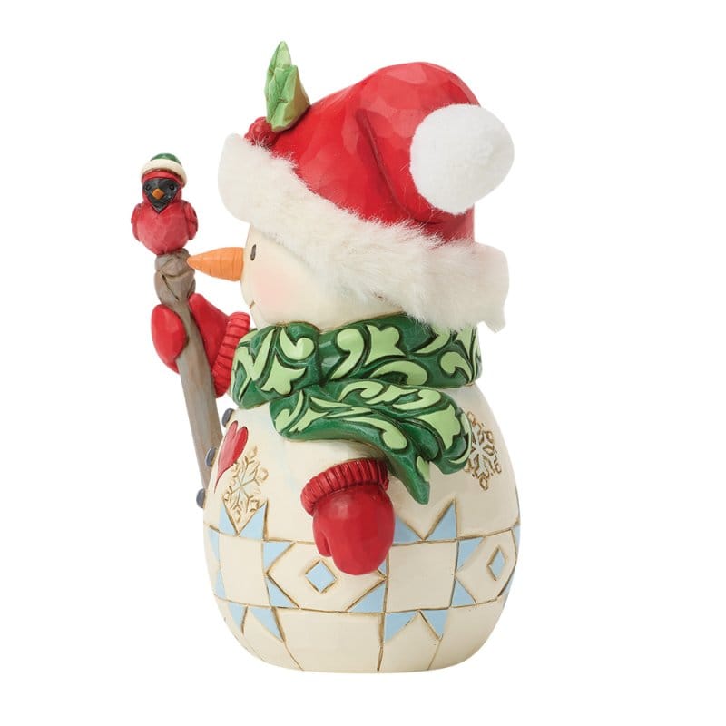 Heartwood Creek Snowman with Bird On Stick Pint-Sized Figurine By Jim Shore