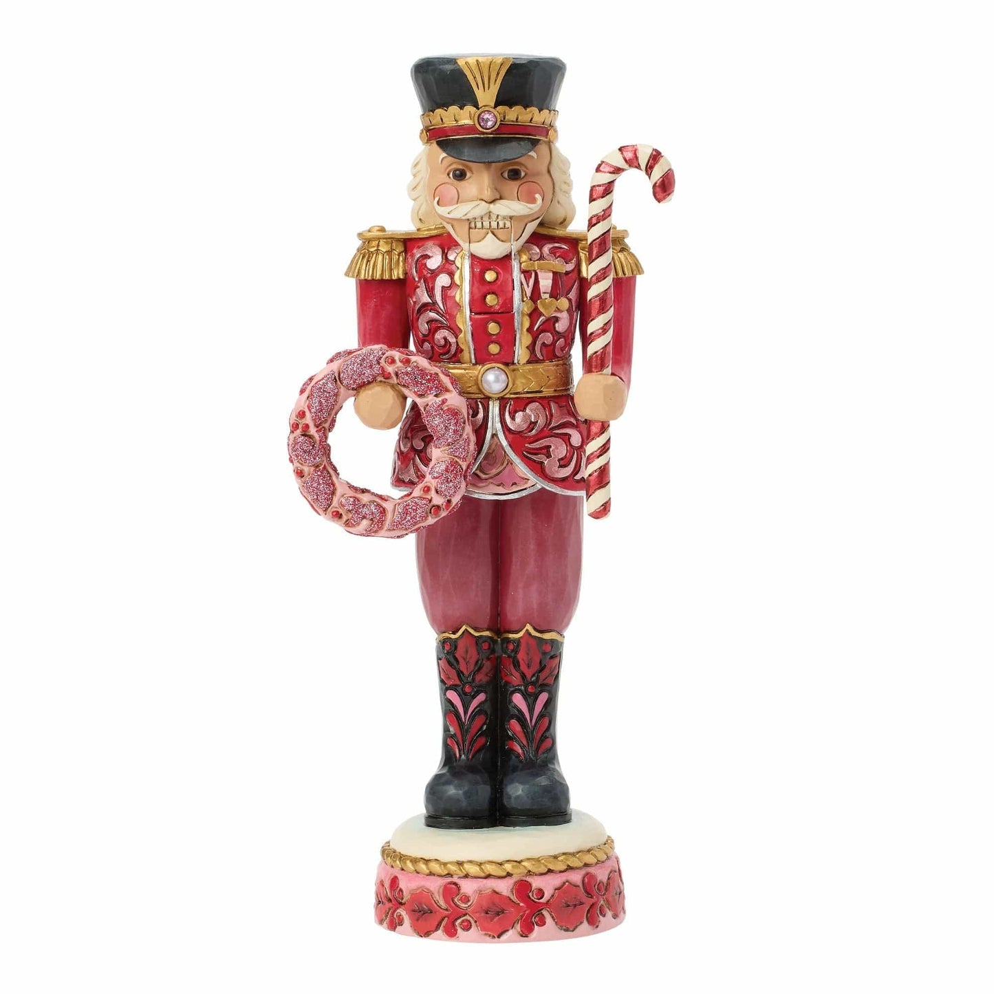 Heartwood Creek Toy Soldier Nutcracker Pink and Red Figurine By Jim Shore