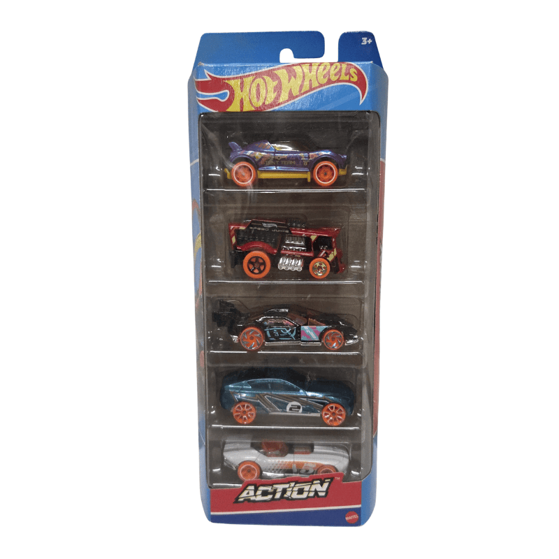 Hot Wheels 5 Car Pack Action Red Packaging Hot Wheels 5 Car Pack Action Red Packaging