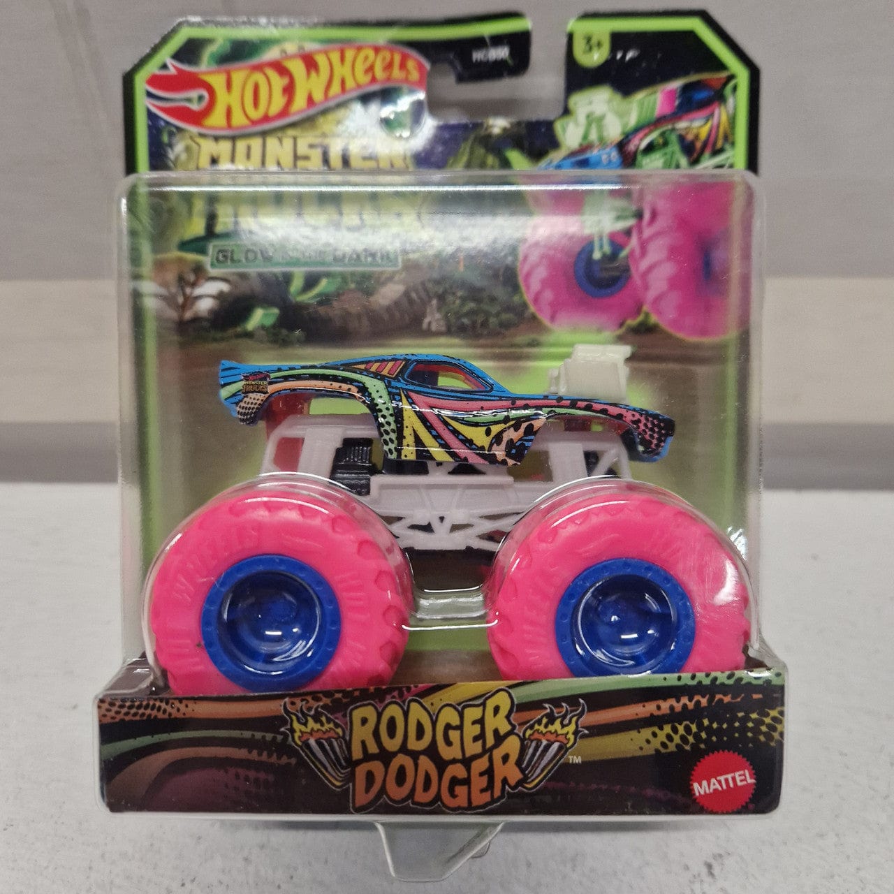 Hot Wheels Monster Trucks Glow In The Dark Rodger Dodger 2023 Packaging Hot Wheels Monster Trucks Glow In The Dark Rodger Dodger 2023 Packaging