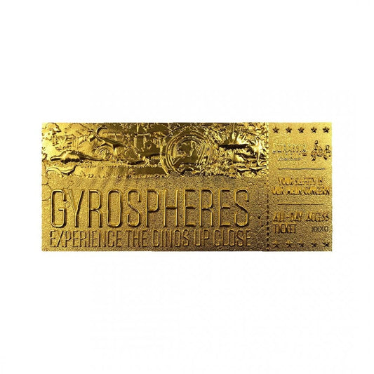 Jurassic World Gyrosphere 24k Gold Plated Ticket Jurassic World Gyrosphere 24k Gold Plated Ticket
