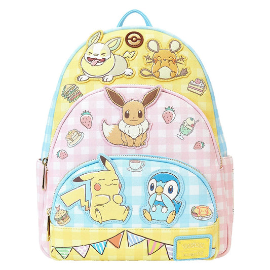 Loungefly Pokemon Cafe Triple Pocket Mini Backpack Loungefly Pokemon Cafe Triple Pocket Mini Backpack