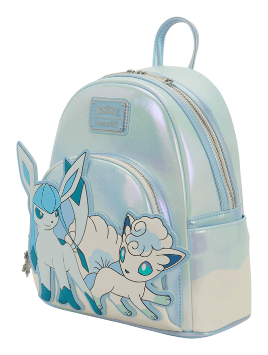 Loungefly Pokemon Glaceon and an Alolan Vulpix Ice Type Winter Mini Backpack Loungefly Pokemon Glaceon and an Alolan Vulpix Ice Type Winter Mini Backpack