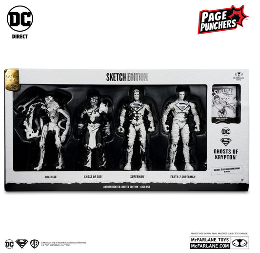 McFarlane Toys DC Direct Ghosts Of Krypton 4 Pack Sketch Edition Page Punchers McFarlane Toys DC Direct Ghosts Of Krypton 4 Pack Sketch Edition Page Punchers