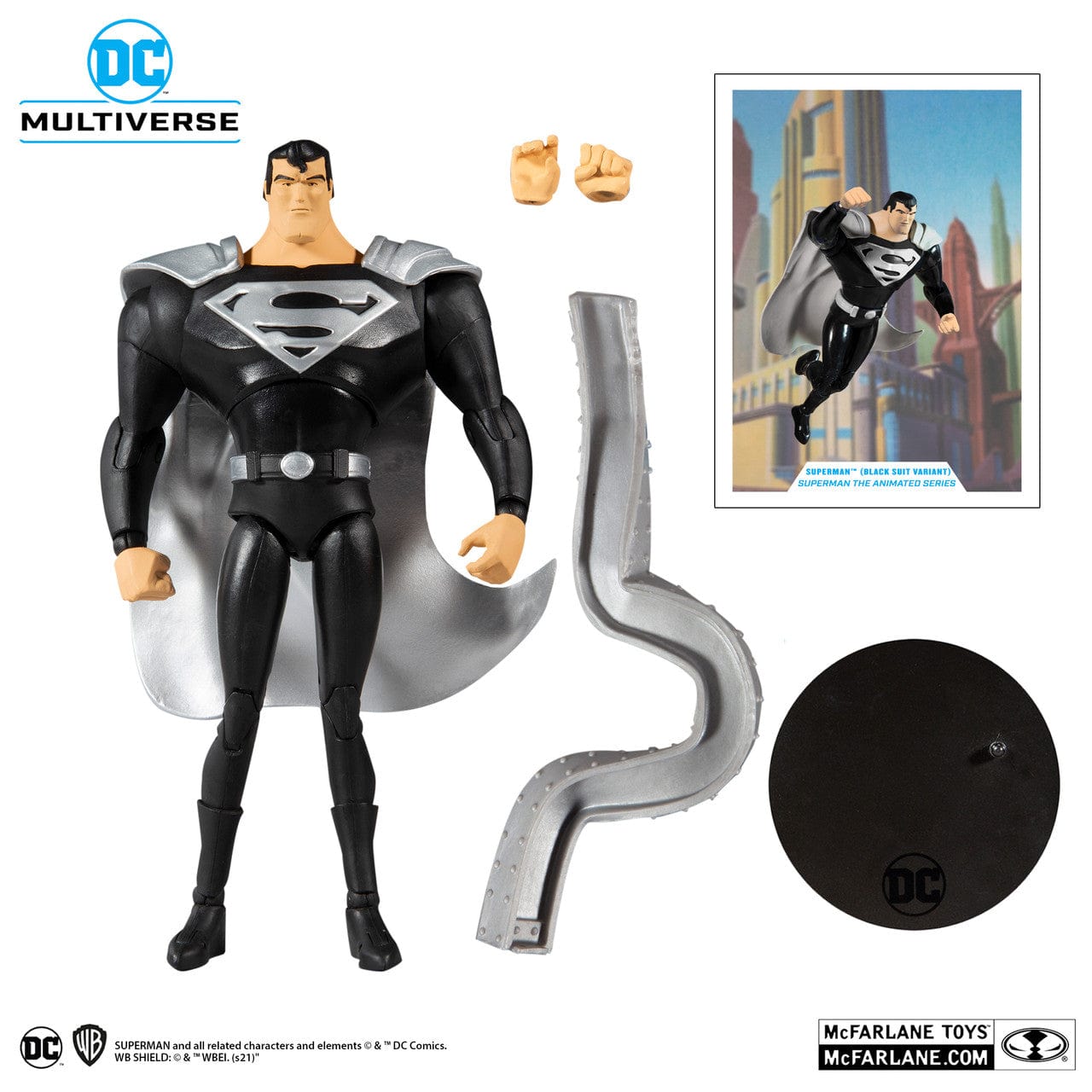 McFarlane Toys DC Multiverse Superman Black Suit Variant Animated Series McFarlane Toys DC Multiverse Superman Black Suit Variant Animated Series