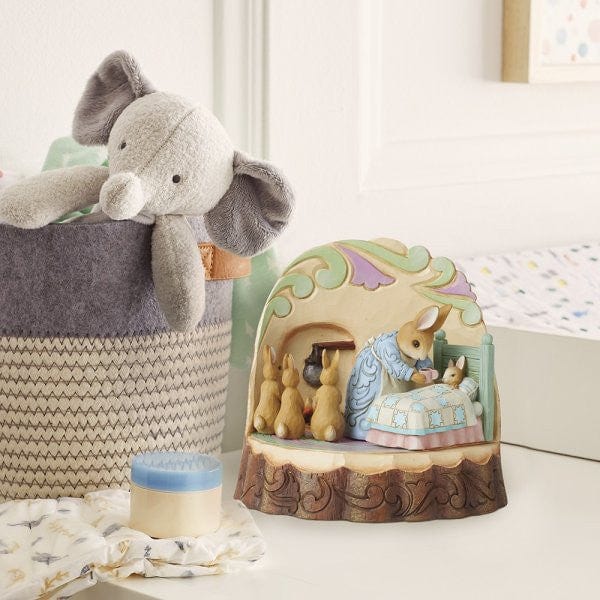 Mrs Rabbit and Bunnies Carved by Heart Figurine By Jim Shore