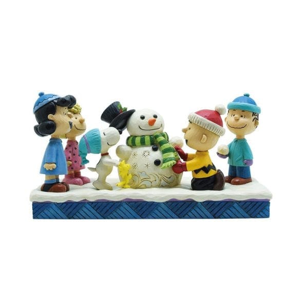 Peanuts Gang Building A Snowman Snoopy Christmas Figurine By Jim Shore 6013040