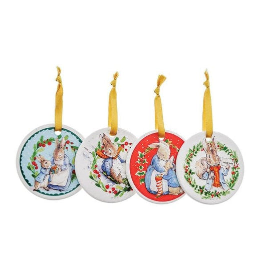 Peter Rabbit Ceramic Hanging Ornaments (Set of 4) Peter Rabbit Ceramic Hanging Ornaments (Set of 4)